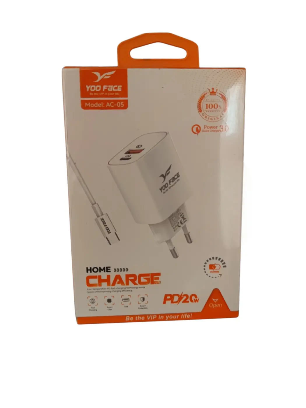 chargeur type-c to type-c yoo face 20W AC-05 yoo face — صورة 1